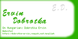 ervin dobrotka business card